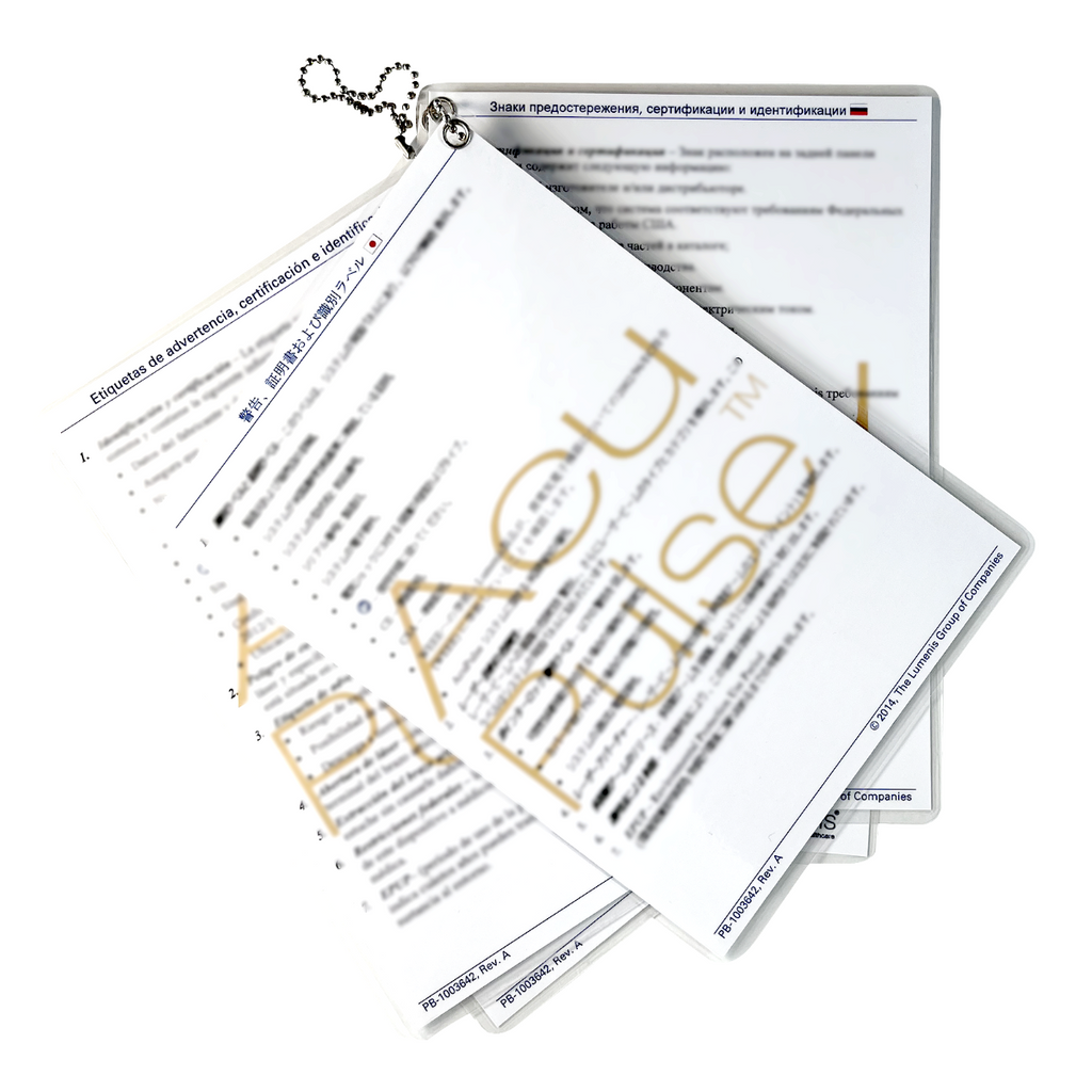 Lumenis, AcuPulse Laser System Labels, Quick Reference Guide, P/N: PB-1003642, Rev. A