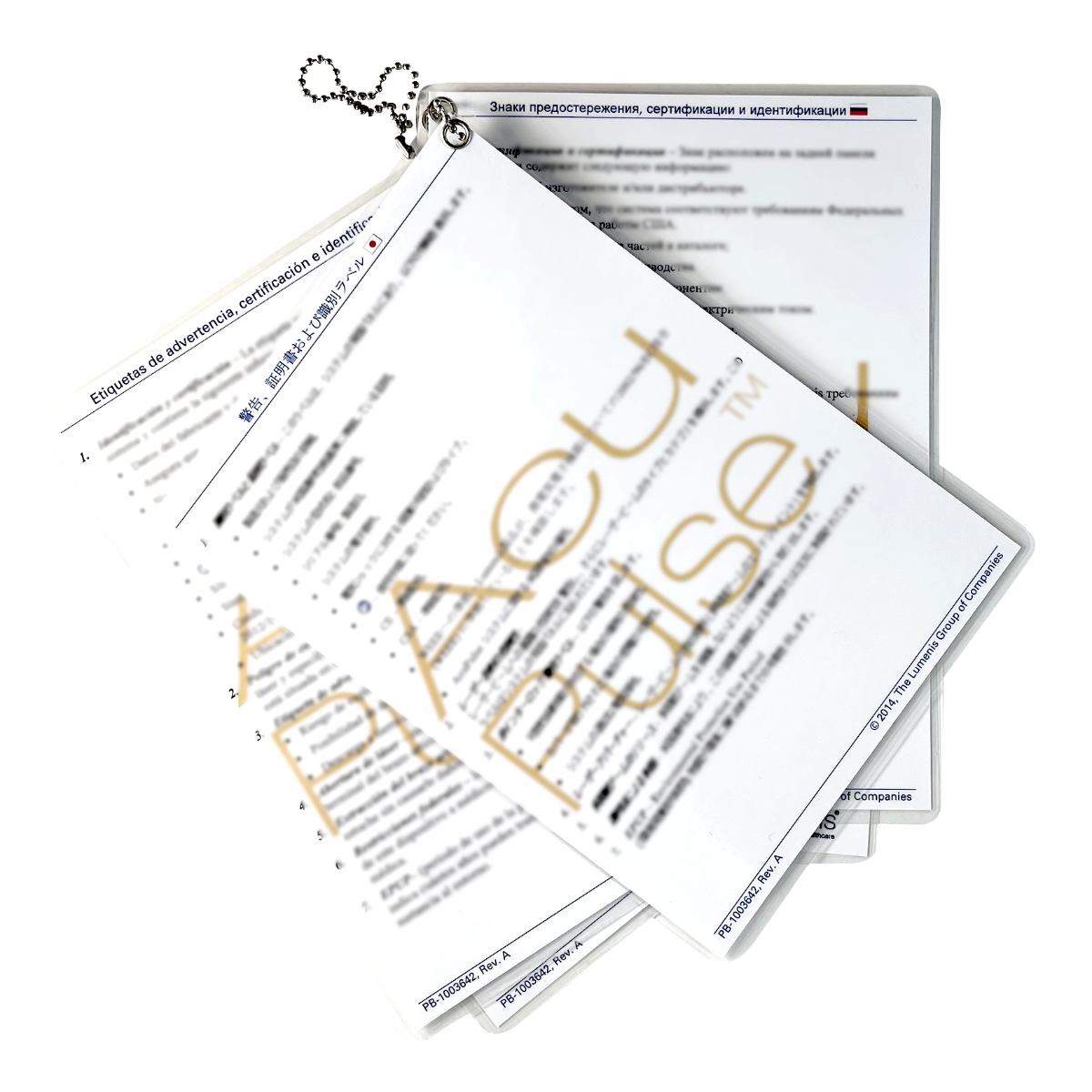 Lumenis, AcuPulse Laser System Labels, Quick Reference Guide, P/N: PB-1003642, Rev. A