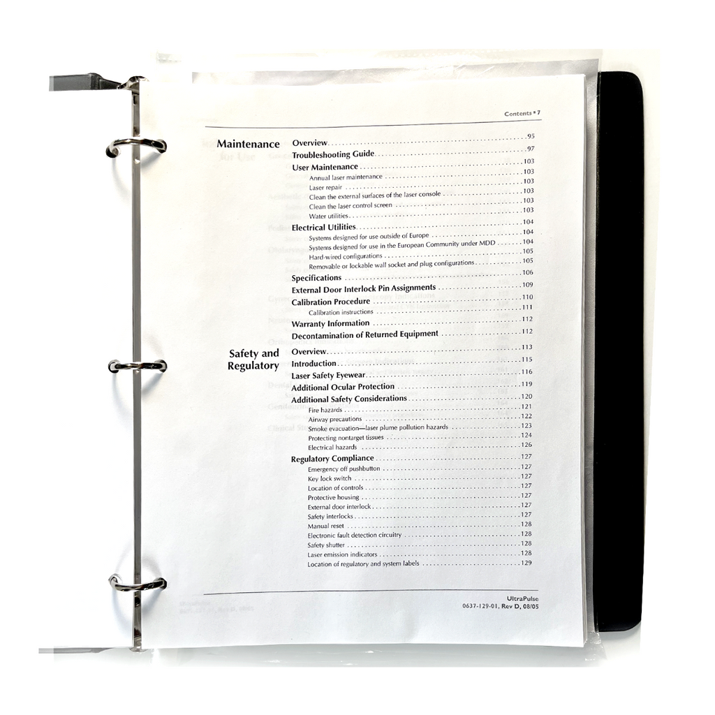 Lumenis UltraPulse Carbon Dioxide Laser Operator Manual 0637-129-01, Rev D 08/05