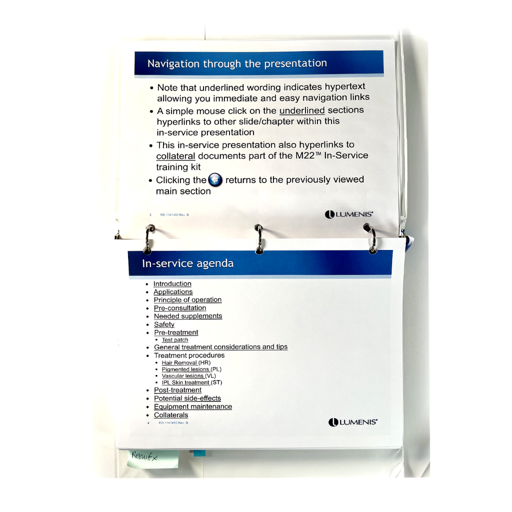 Lumenis M22 Aesthetic Treatment System IPL And ND: Yag Clinical In-Service Presentation RD-1141450 Rev. B June 2014