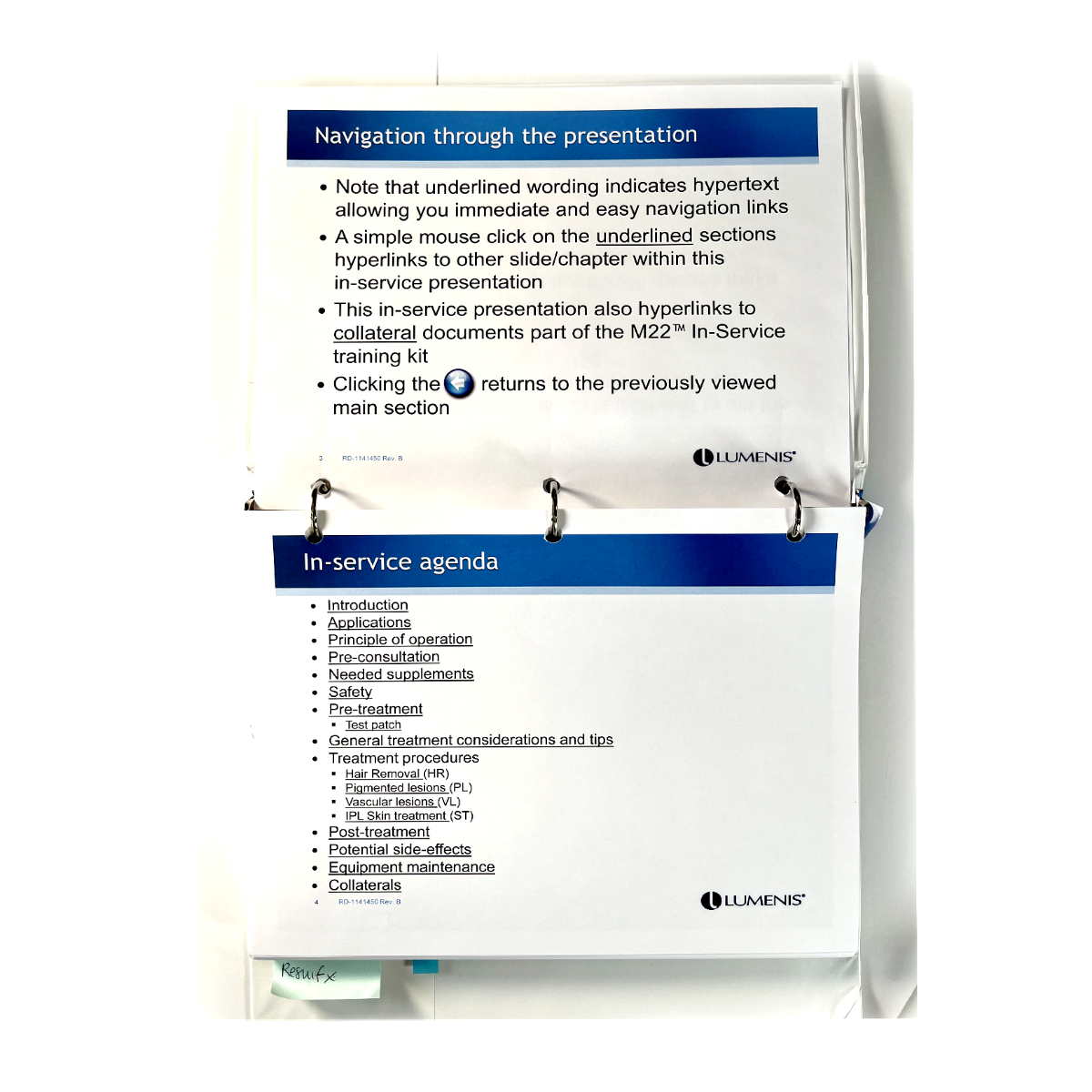 Lumenis M22 Aesthetic Treatment System IPL And ND: Yag Clinical In-Service Presentation RD-1141450 Rev. B June 2014