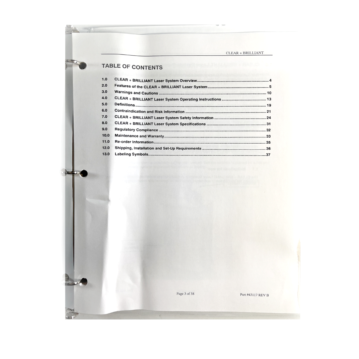 Solta Medical Clear + Brilliant Laser System Operator Manual 43117 Rev.B