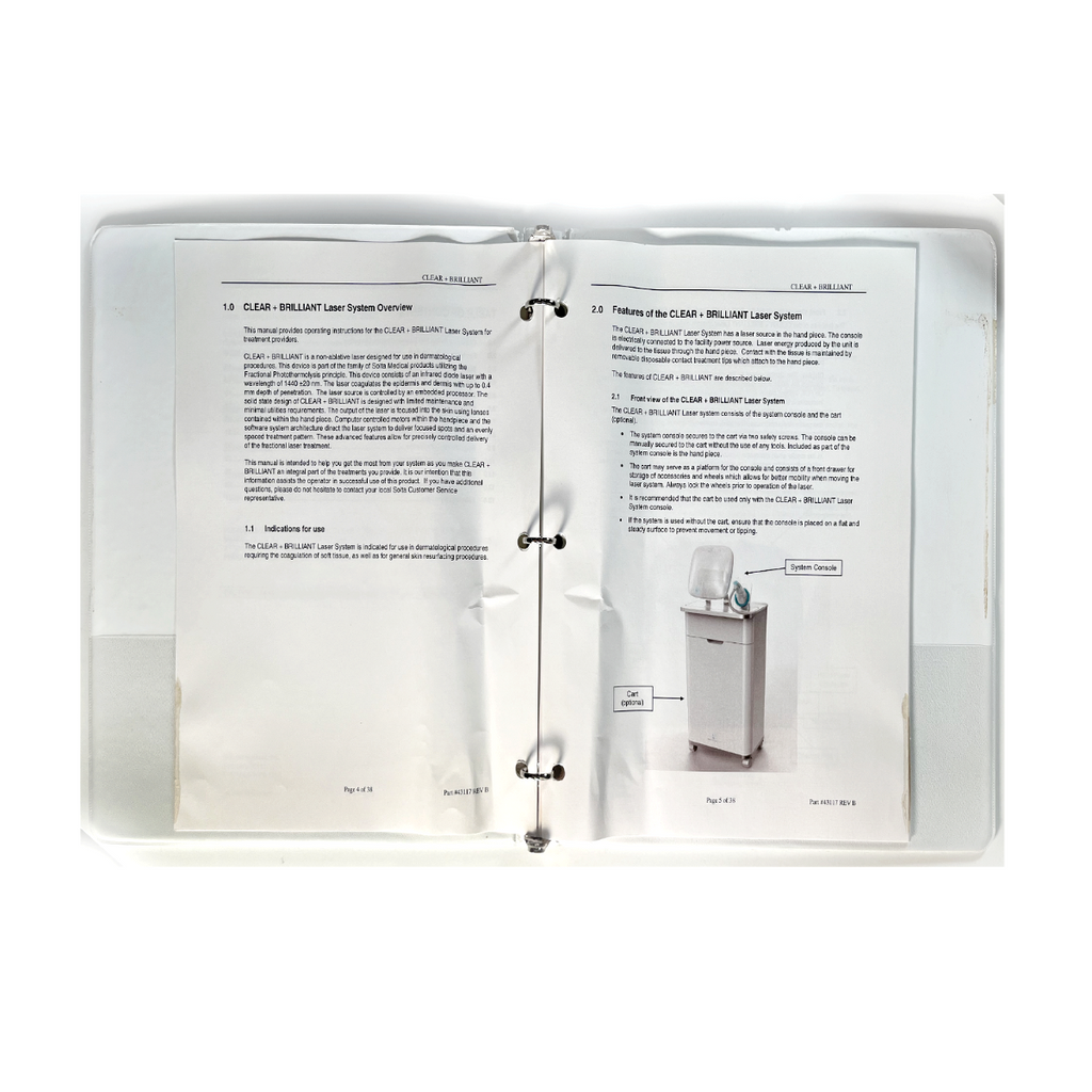 Solta Medical Clear + Brilliant Laser System Operator Manual 43117 Rev.B
