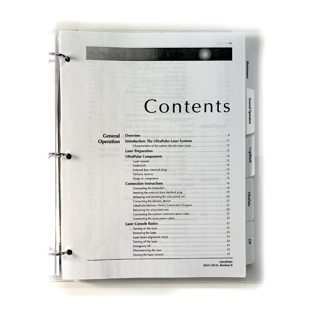 Lumenis Ultra Pulse Carbon Dioxide Laser Operator Manual 0637-129-01,Rev. E
