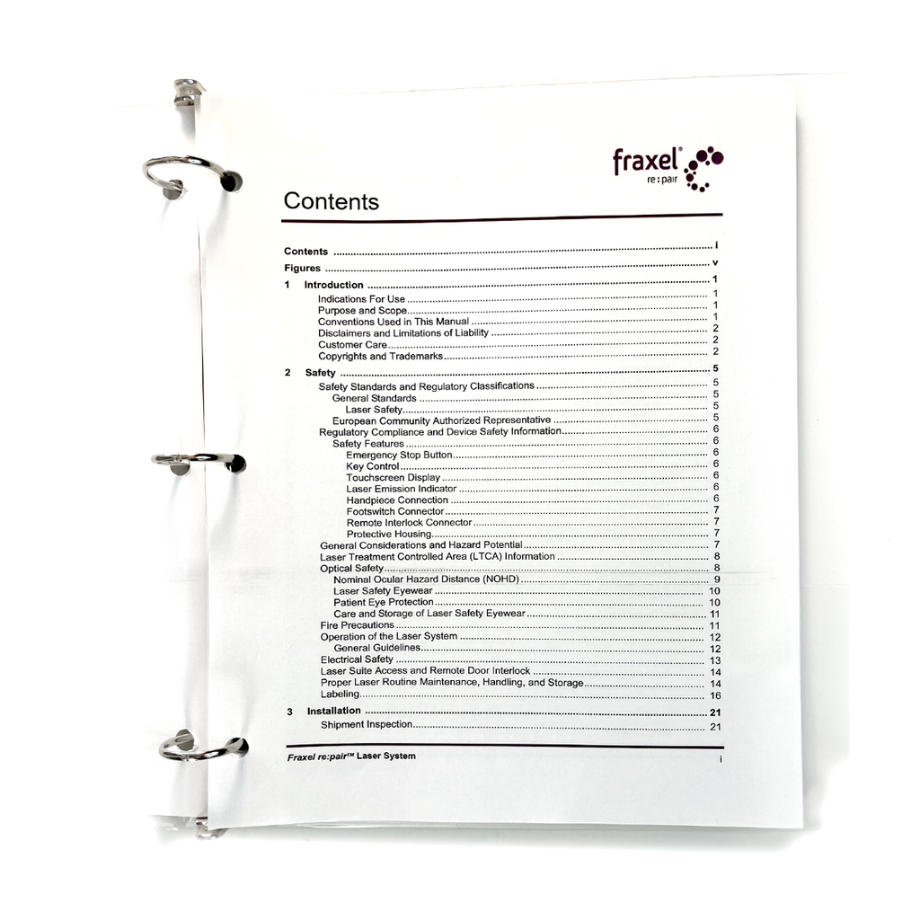 Fraxel re:pair Laser System Operator manual 10-03974 Rev 4