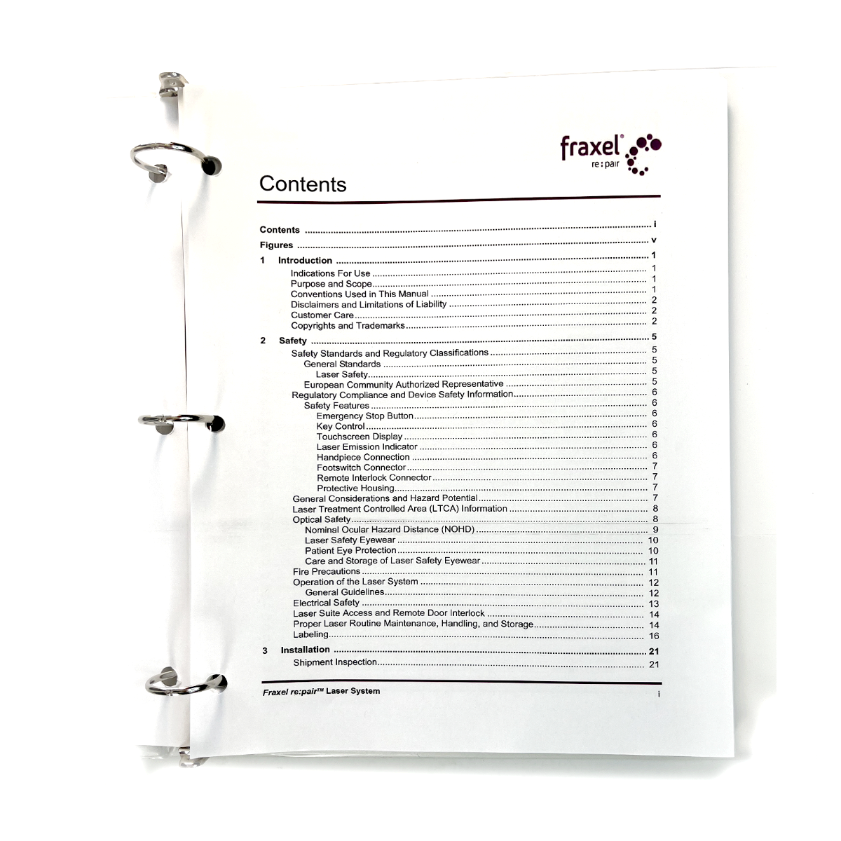 Fraxel re:pair Laser System Operator manual 10-03974 Rev 4