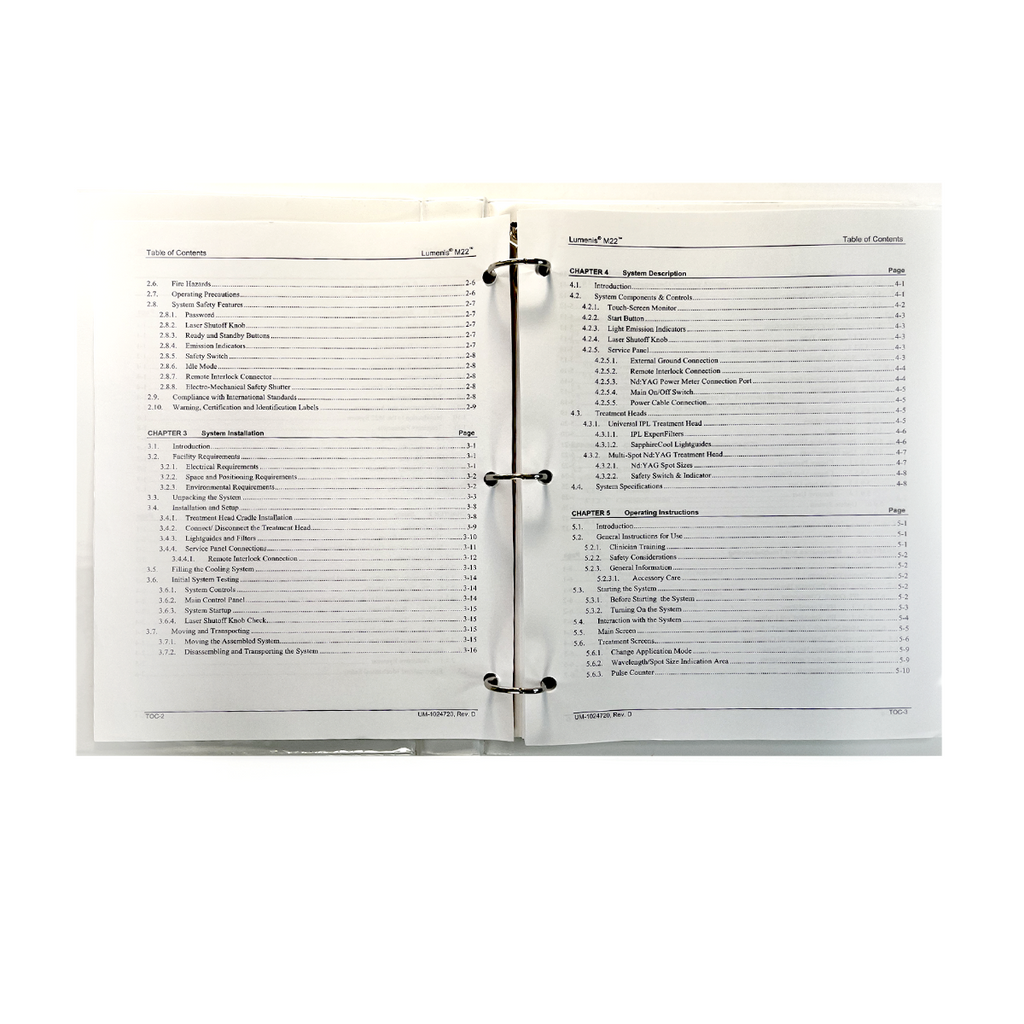 Lumenis M22 Aesthetic Treatment System Operator's Manual UM-1024720, Rev. D