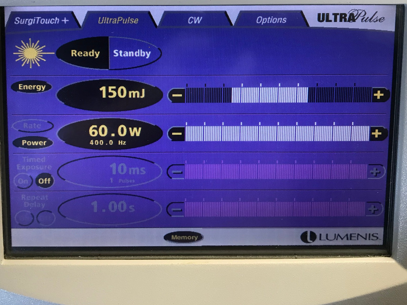 2009 Lumenis UltraPulse SurgiTouch Ultra Pulse 60W 225mJ CO2 Laser Encore DeepFX