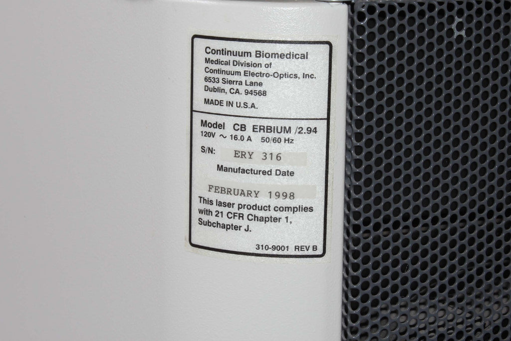 1998 ConBio CB Erbium/294 Erbium YAG 2940 Dermatology Ablative Resurfacing Laser