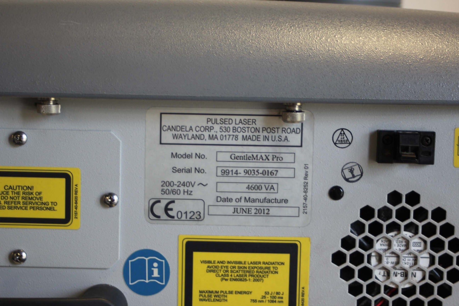 2012 Candela GentleMax GMax Pro YAG Alex 755 1064 Hair Removal Vein Laser & HP