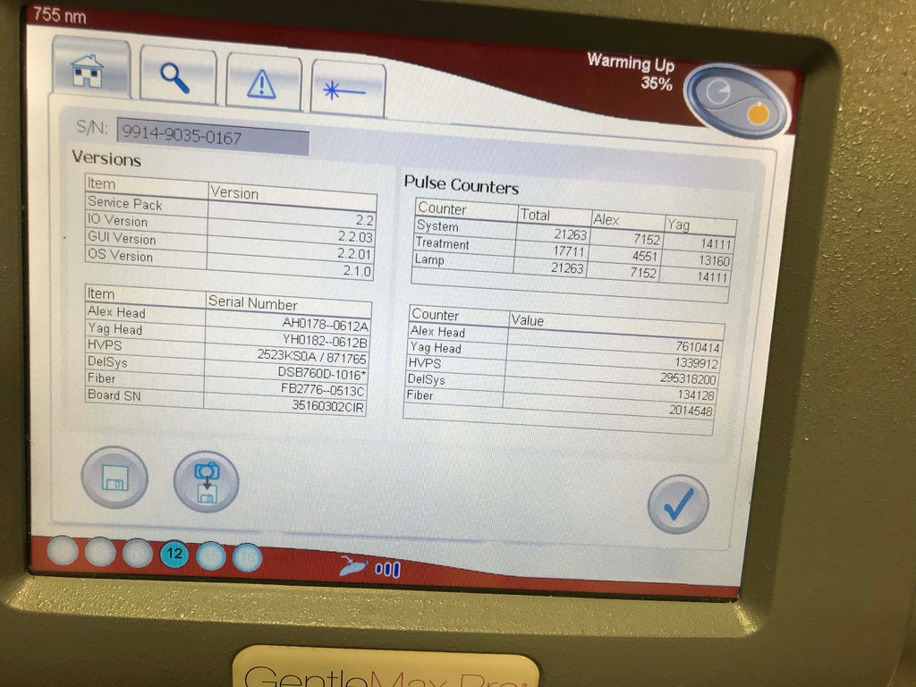 2012 Candela GentleMax GMax Pro YAG Alex 755 1064 Hair Removal Vein Laser & HP