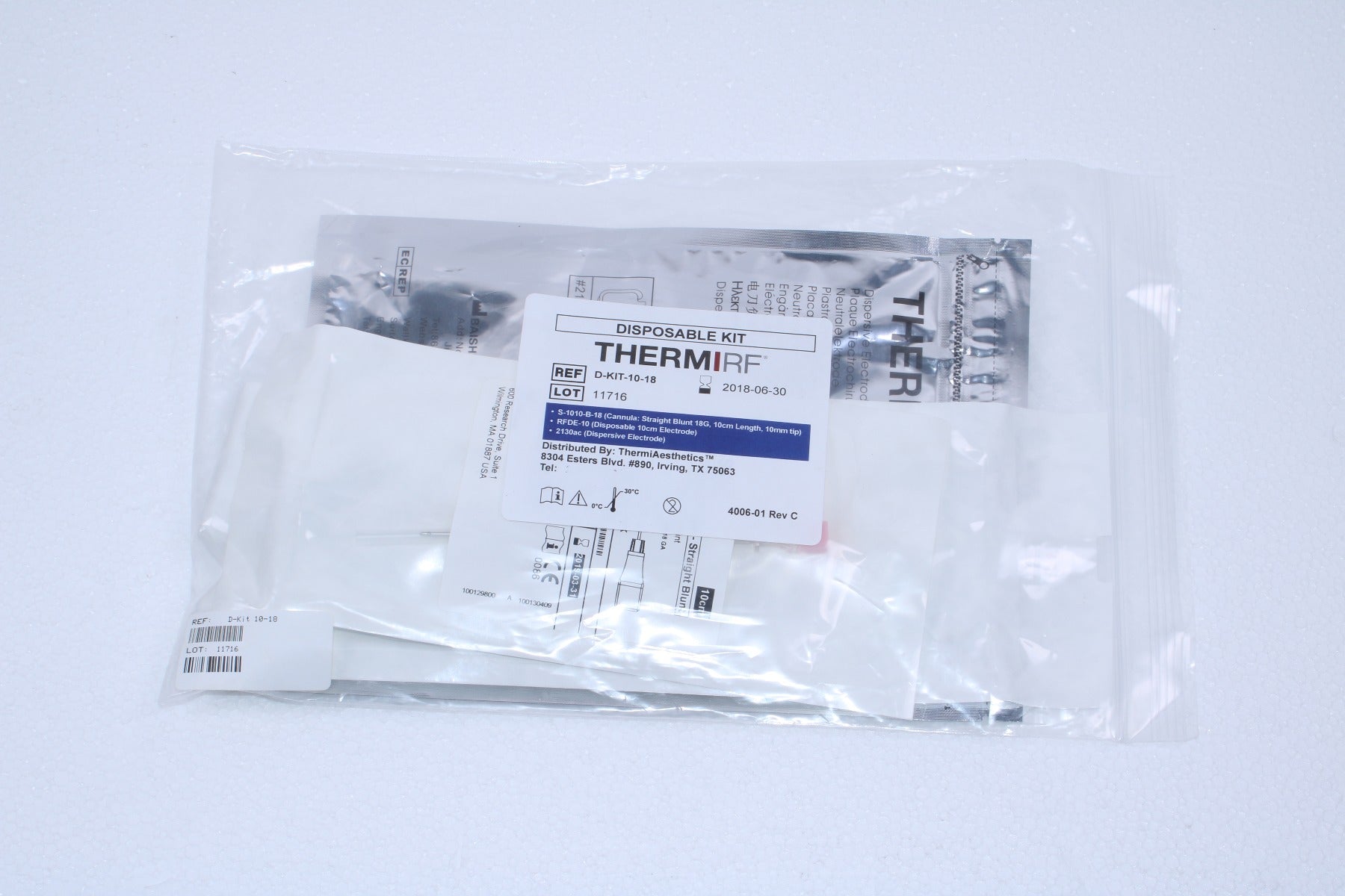 Thermi Aesthetics ThermiRF RF Blue Disposable Kit Cannula Electrode D-KIT-10-18