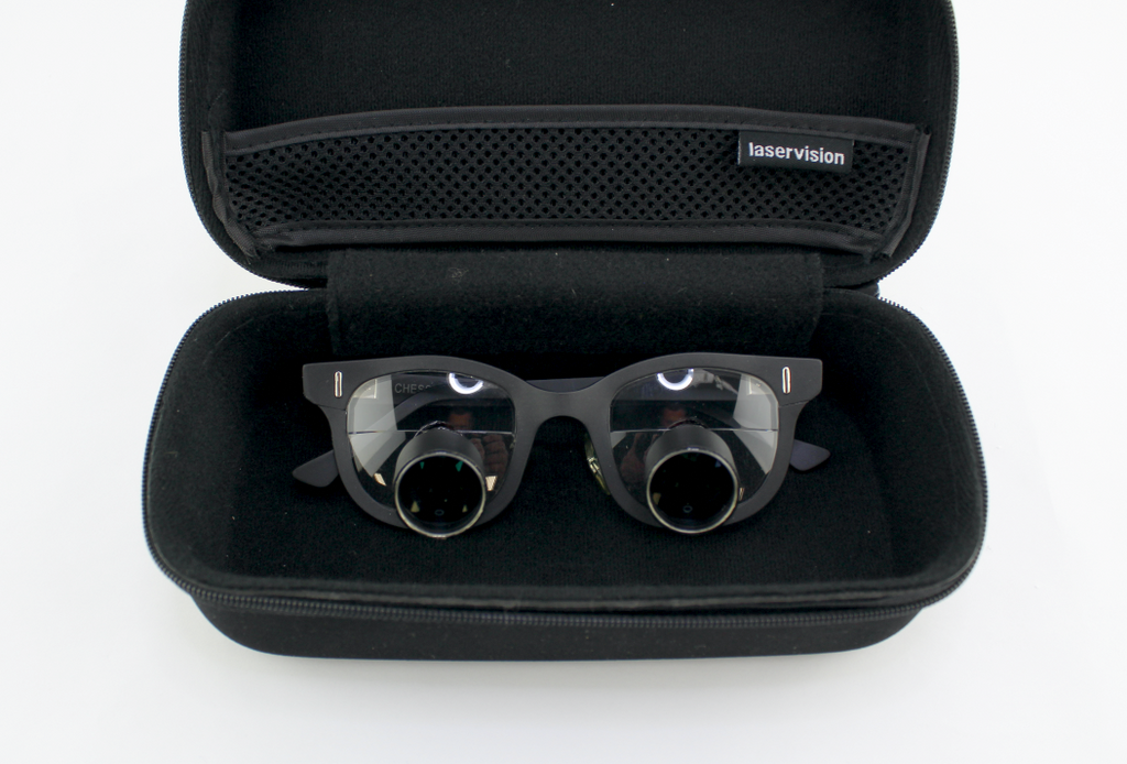 Chess 5.75 R3 Double Eye Magnifier Loupe Glasses Hands-Free Black Color AS IS