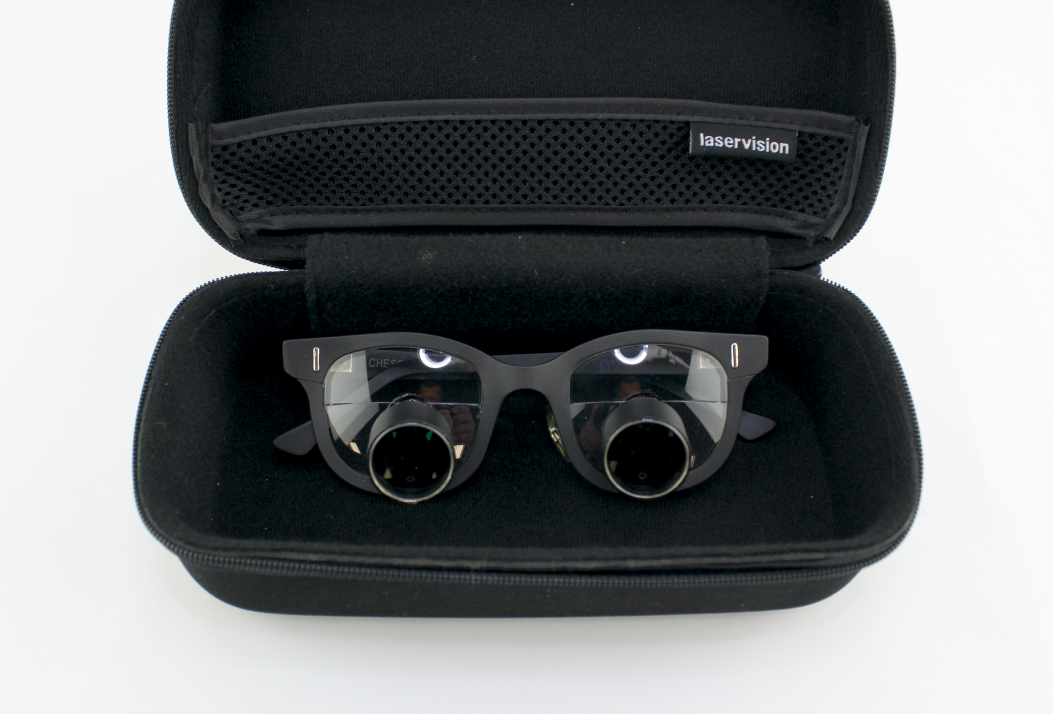 Chess 5.75 R3 Double Eye Magnifier Loupe Glasses Hands-Free Black Color AS IS