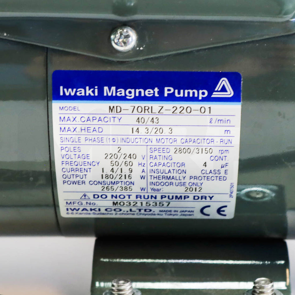 Candela Alex TriVantage Coolant Pump Model Label