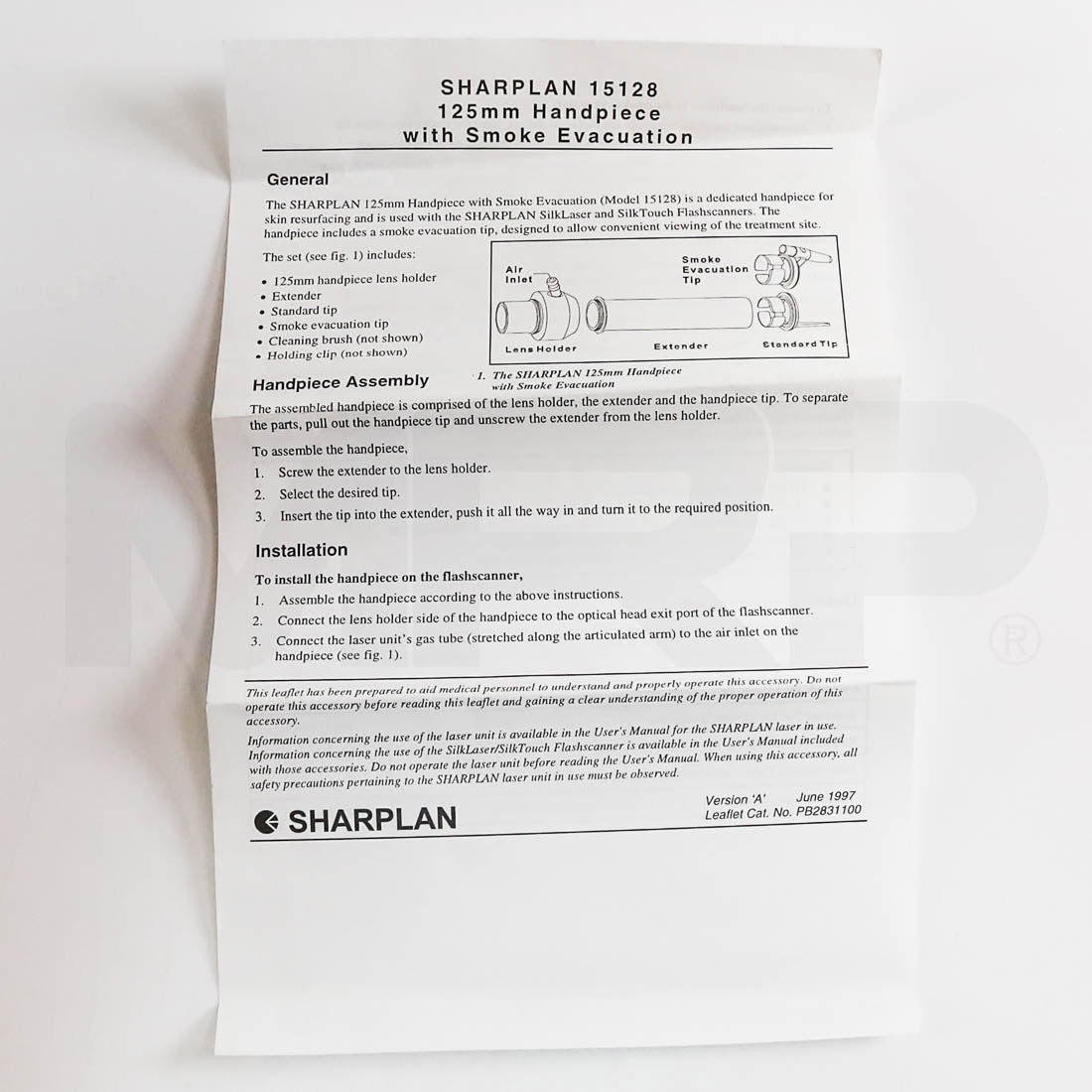 Lumenis UltraPulse 125mm Handpiece Sheet