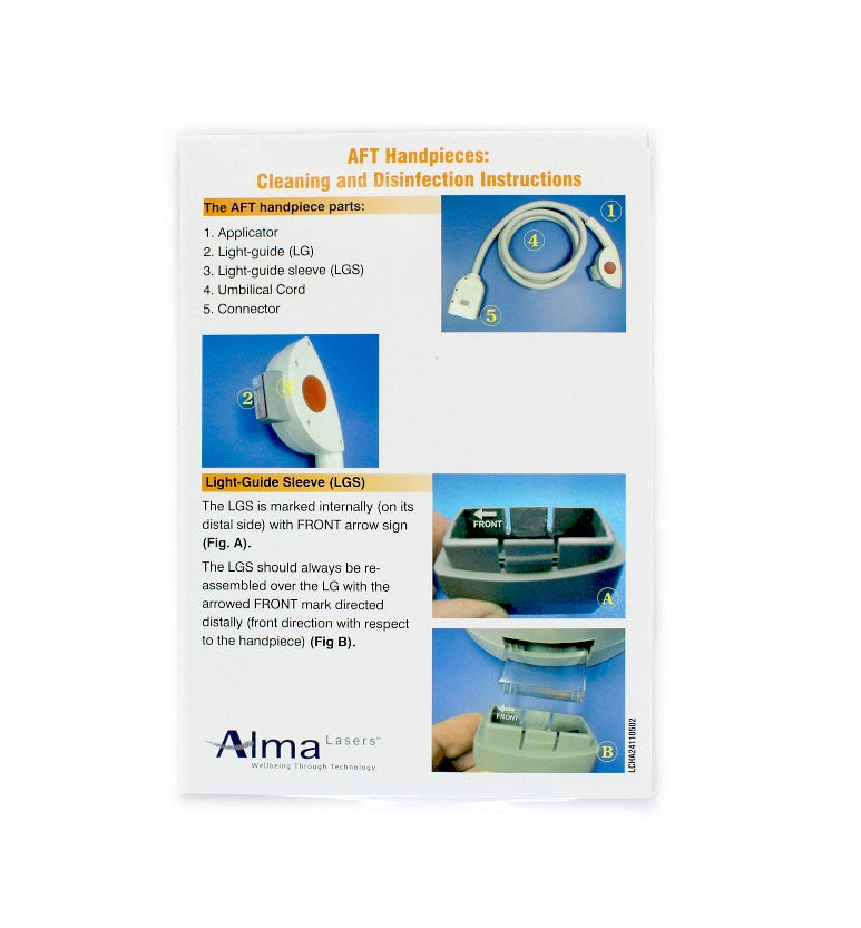Alma Lasers AFT Handpieces: Cleaning and Disinfection Instructions