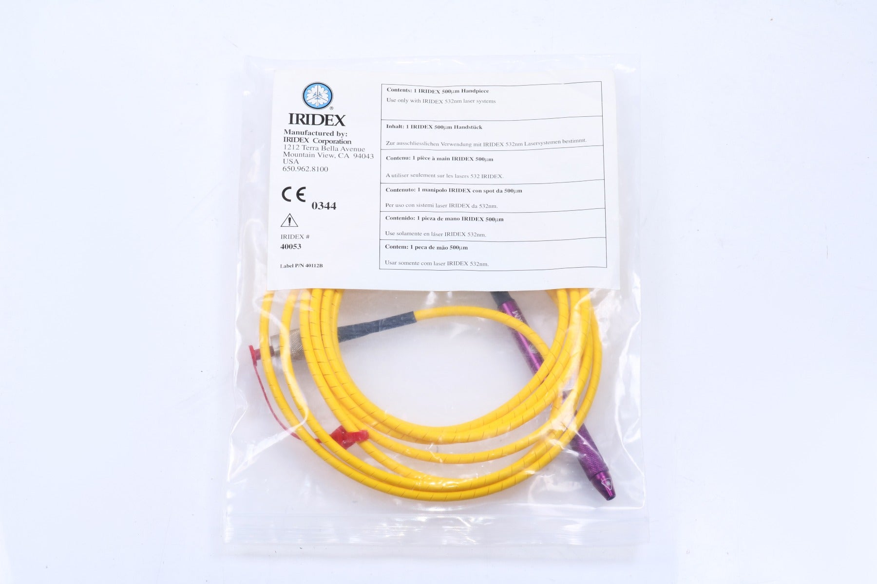 Iridex Iriderm DioLite 532 nm Laser Dio Light 500 um Micron Spot Handpiece 40053