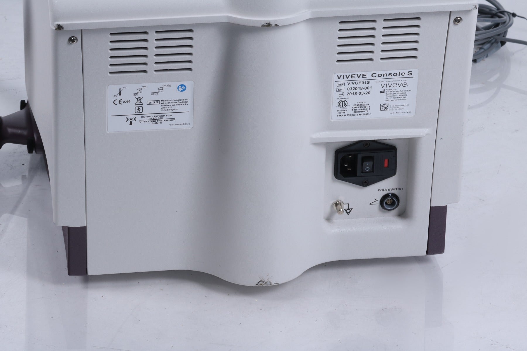 2018 Viveve S RF Womens Intimate Collagen Rejuvenation Cryogen Cooled