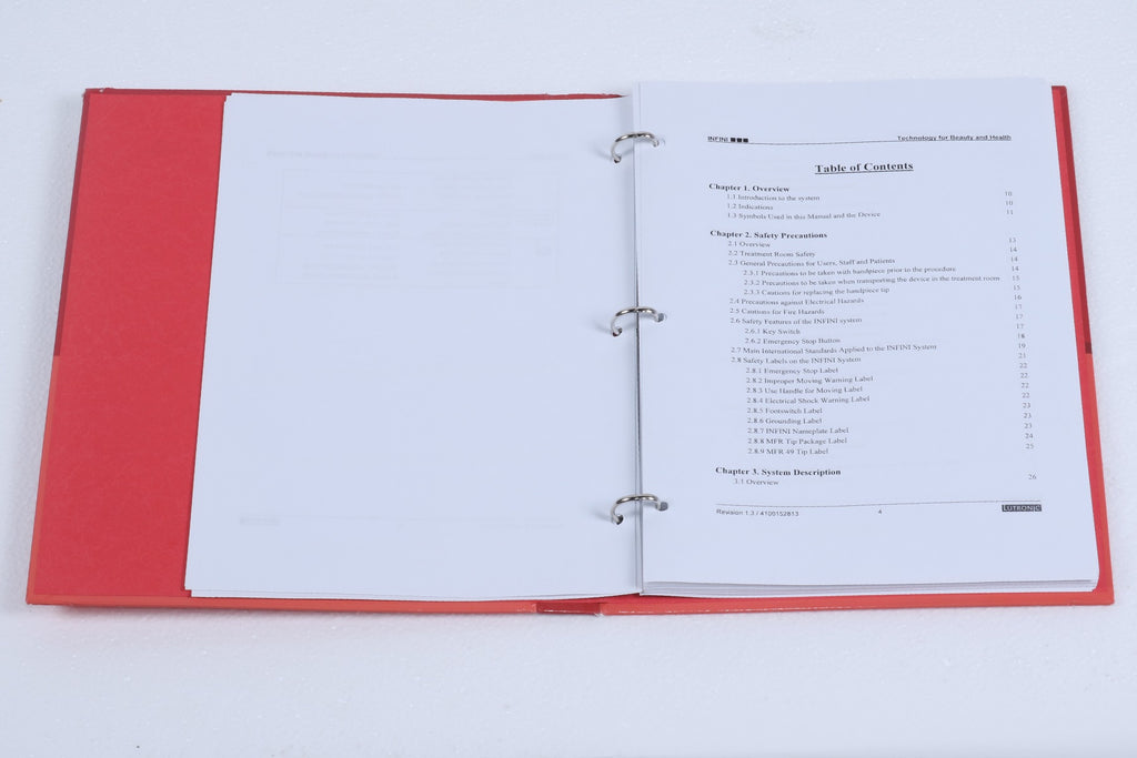 Lutronic Infini RF Microneedling Operator Manual REV 1.3 4100152813 USED