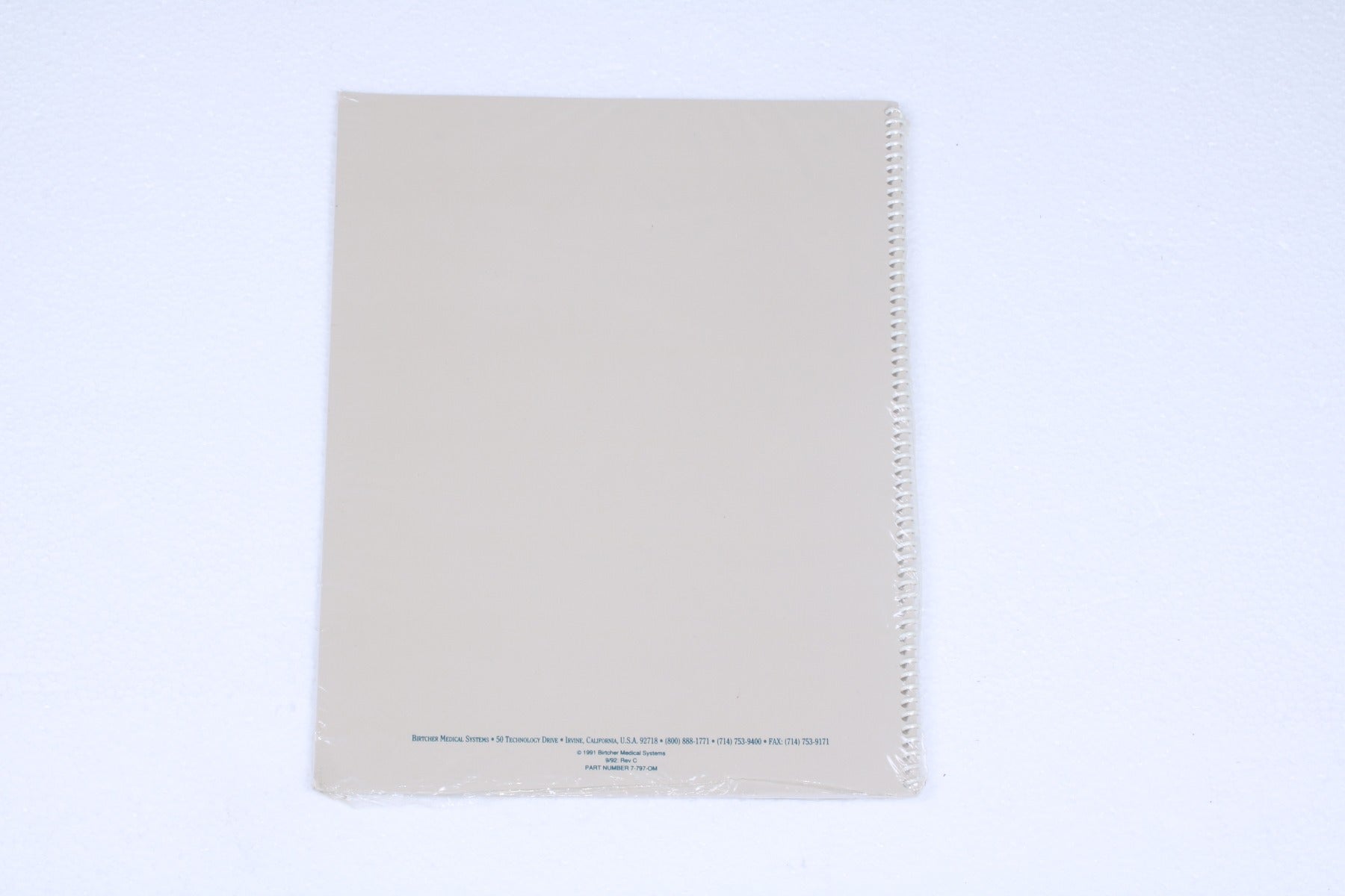 1992 Birtcher Hyfrecator Plus Model 7-797 Operator Manual 7-797-OM REV C NEW