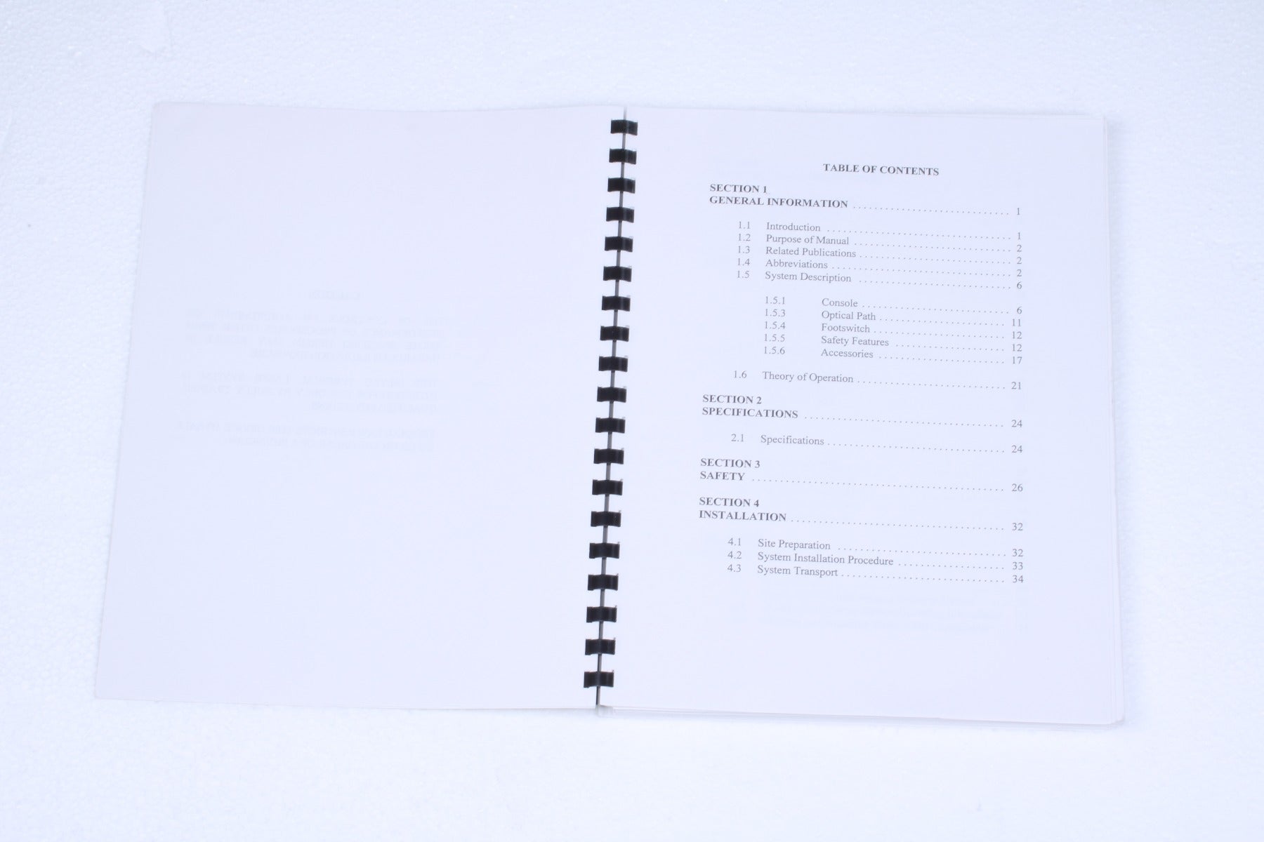 New Star Lasers Model 130 NdYAG Laser Operator Manual 9600-0065 REV A Used