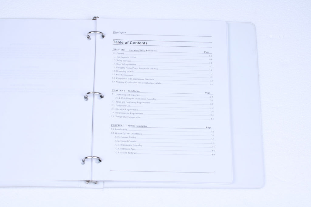 2002 Lumenis ClearLight Acne Photoclearing APC User Operator Manual PB5580110