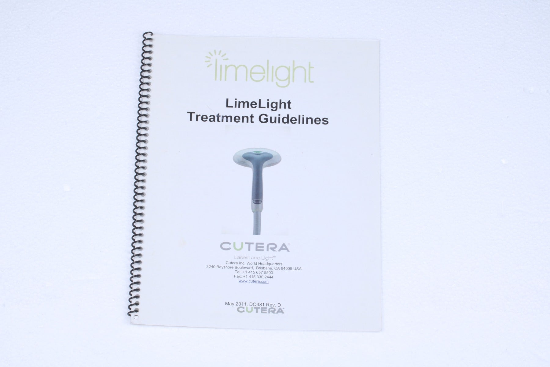 2011 Cutera LimeLight Handpiece Treatment Guidelines Manual DO481 REV D