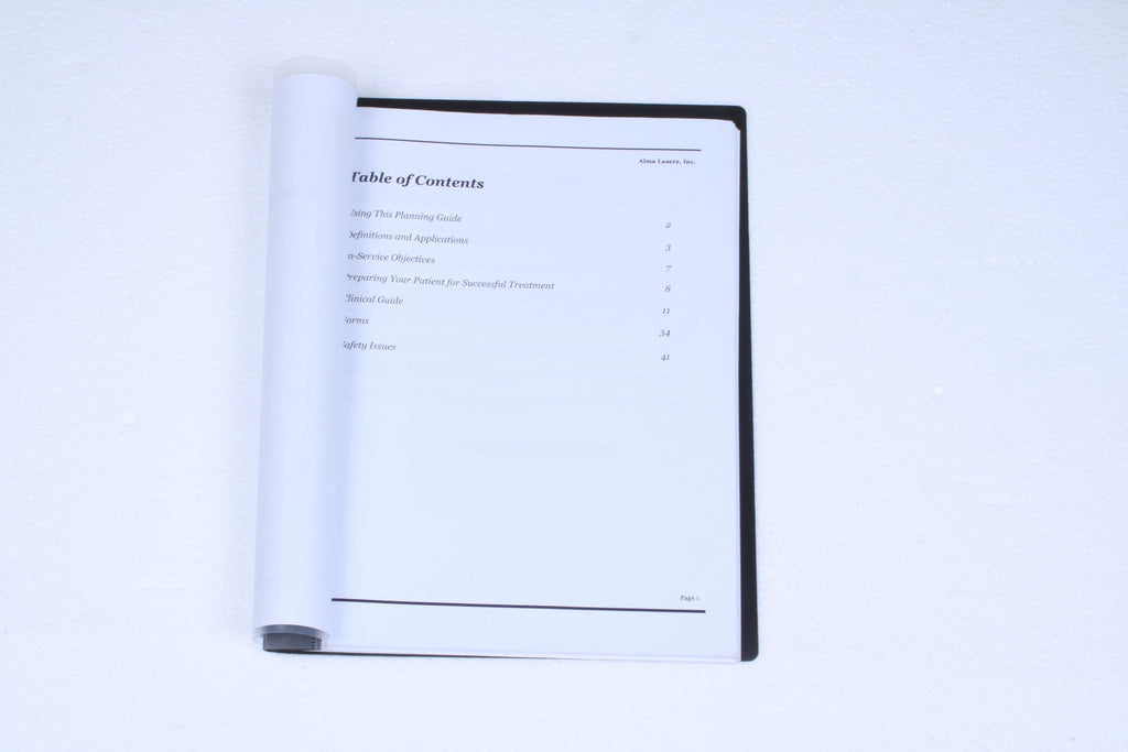 Alma Soprano XLi Laser Planning Guide And Teaching Tool Manual