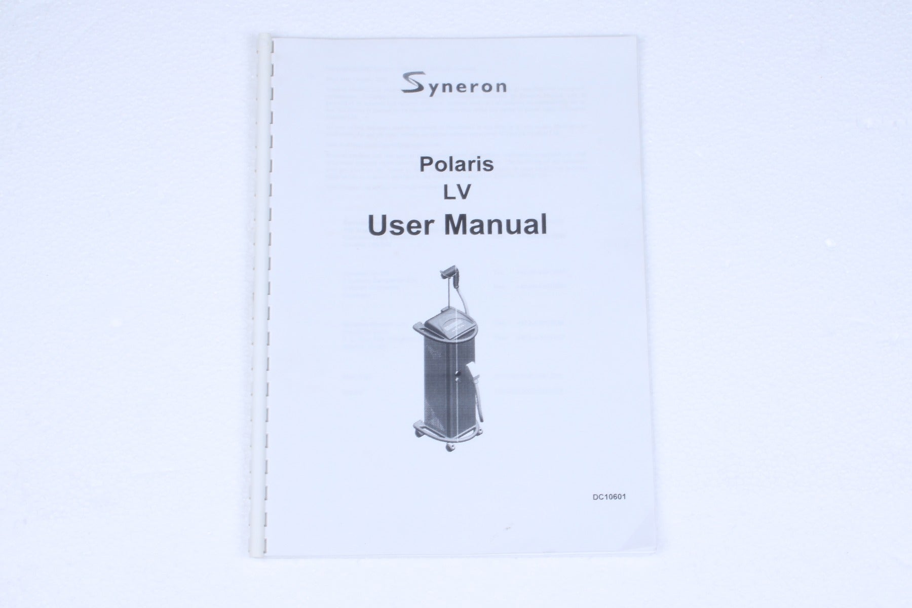 2002 Syneron Polaris LV elos IPL Vascular System User Operator Manual DC10601