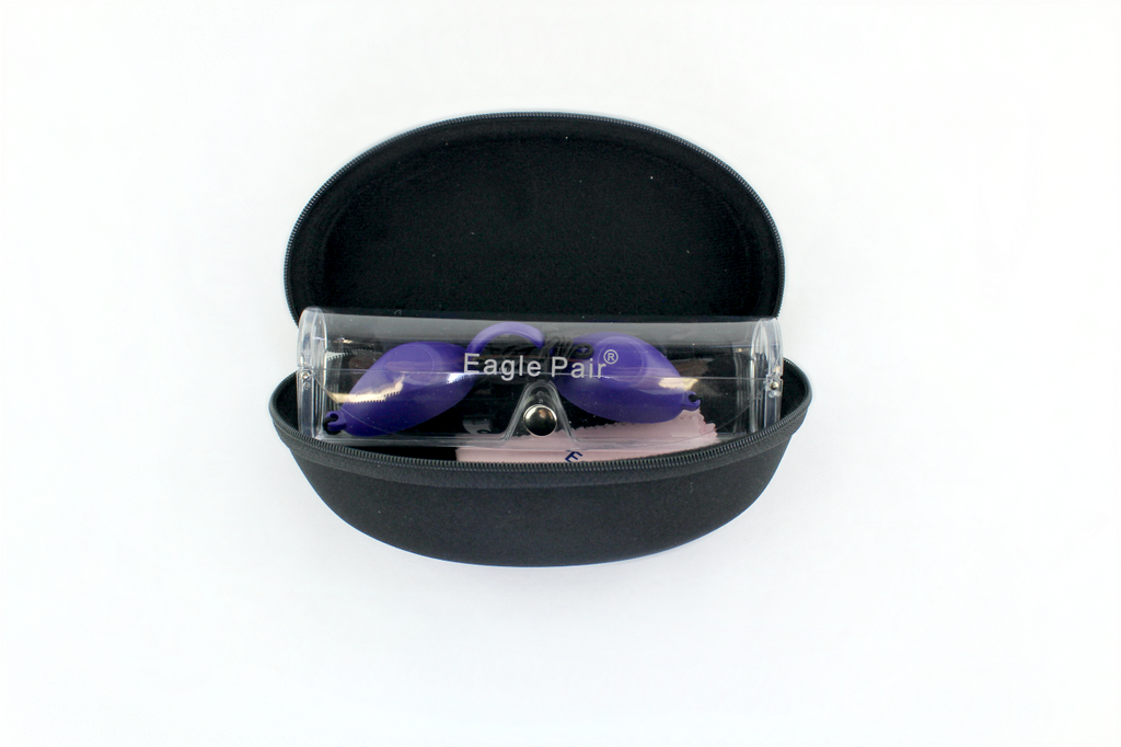 Eagle Pair Laser Patient Safety Goggles Reusable Plastic Eye Shields Purple