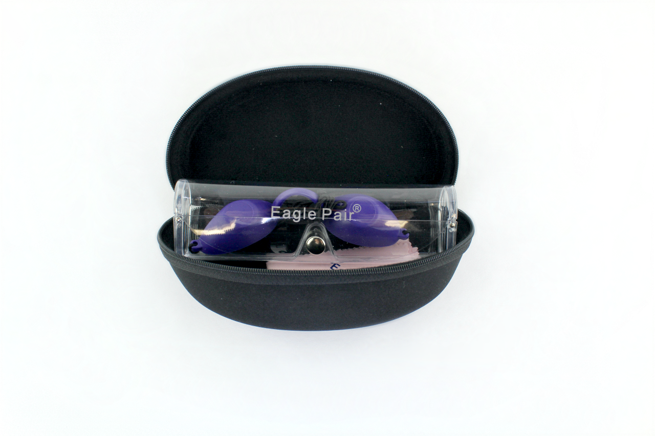 Eagle Pair Laser Patient Safety Goggles Reusable Plastic Eye Shields Purple
