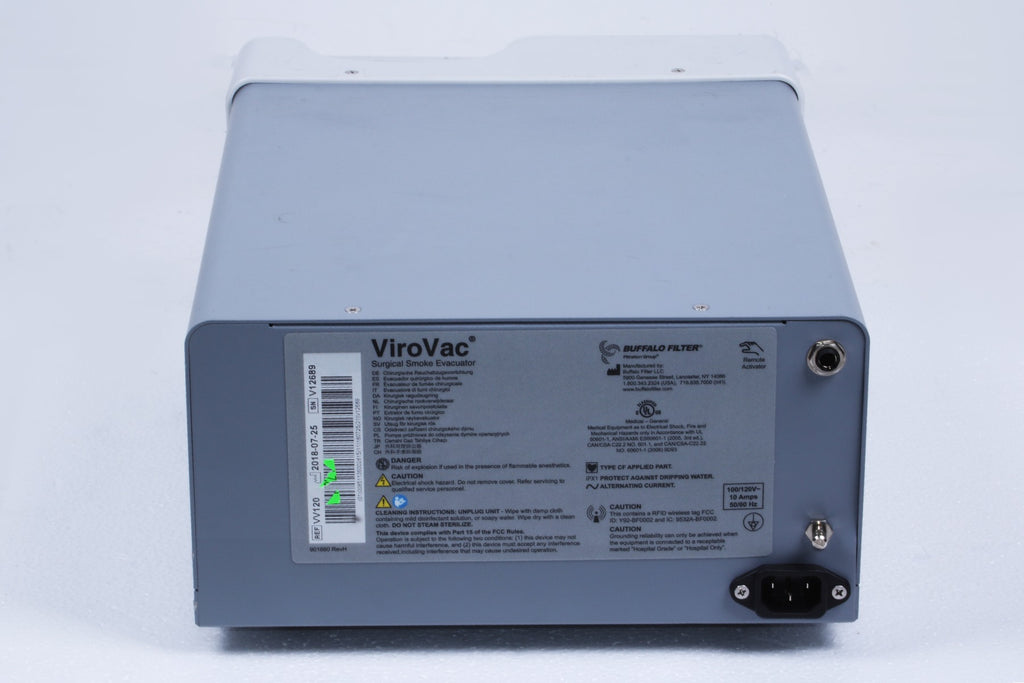 2018 Buffalo Filter ViroVac VV120 Surgical Smoke Plume Evacuator Suction Vacuum