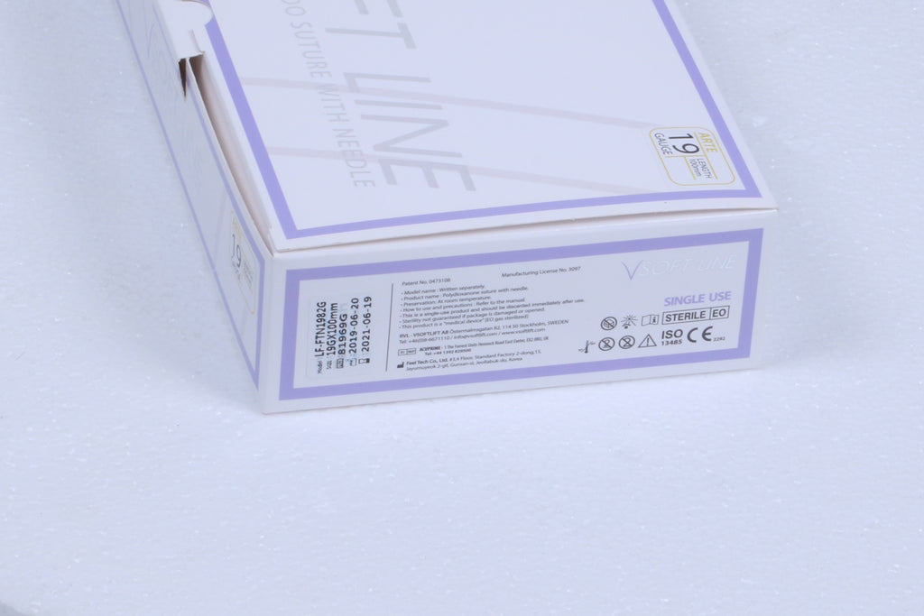 V Soft Line PDO Thread Lifting Arte 19G Needle 100 mm LF-FTN1982G 16pcs EXP 2021