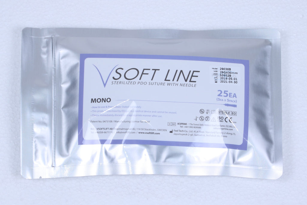 V Soft Line PDO Thread Lifting Mono 29G Needle 30 mm USP 6-0 29036B 25 Pack