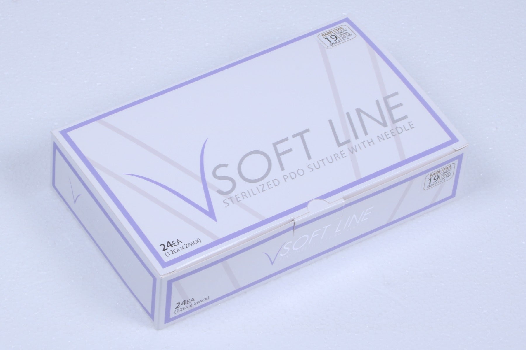 V Soft Line PDO Thread Lifting Barb Star 19G x 100 mm USP 3-0 CX19100TWG 24 Pack