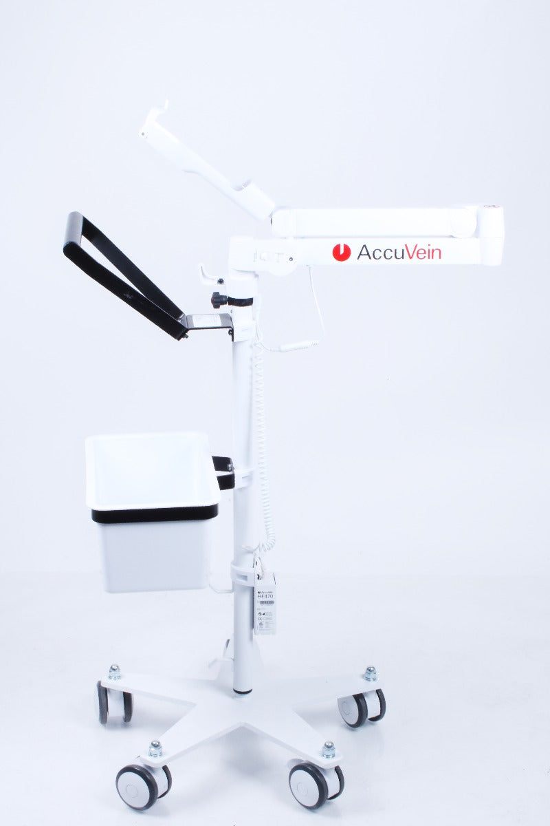AccuVein HF470 Vein Finder Illuminator Rolling Cart Wheeled Stand & Power Supply