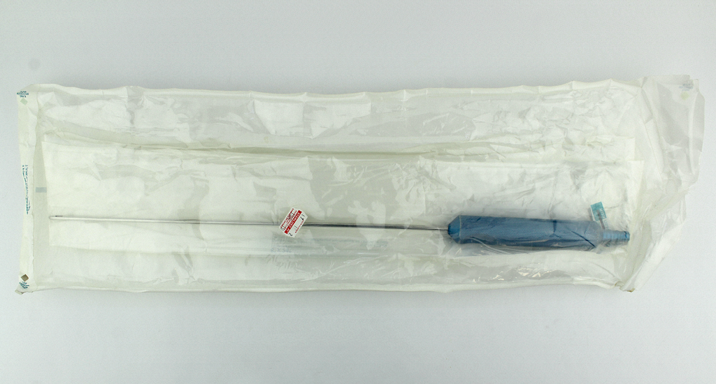Triport Aspiration Cannula with Needle Infiltration Handle - Blue Metal