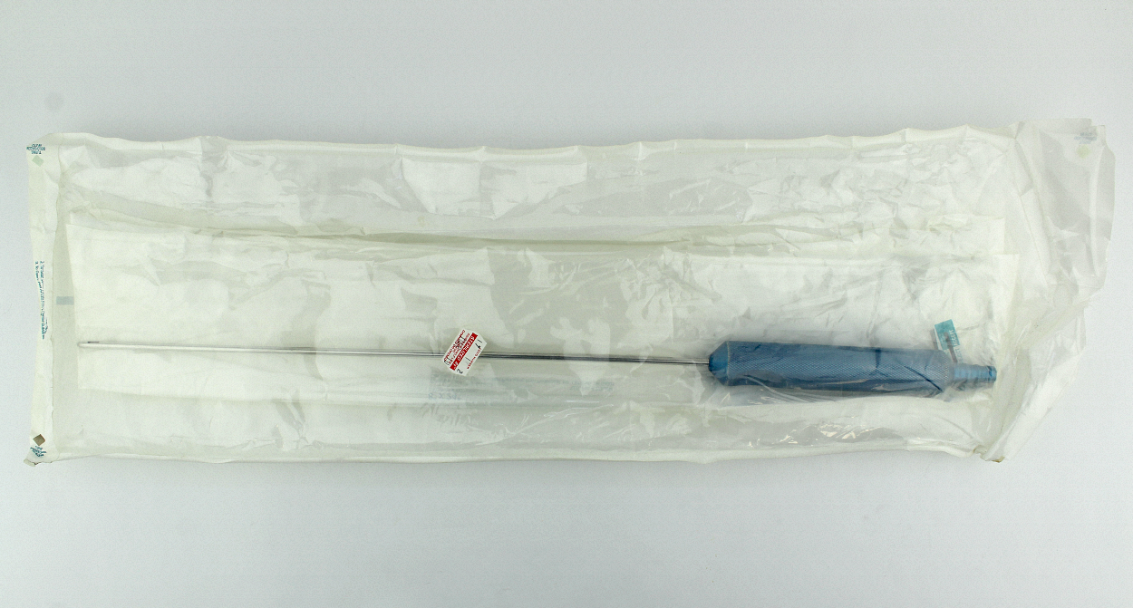 Triport Aspiration Cannula with Needle Infiltration Handle - Blue Metal