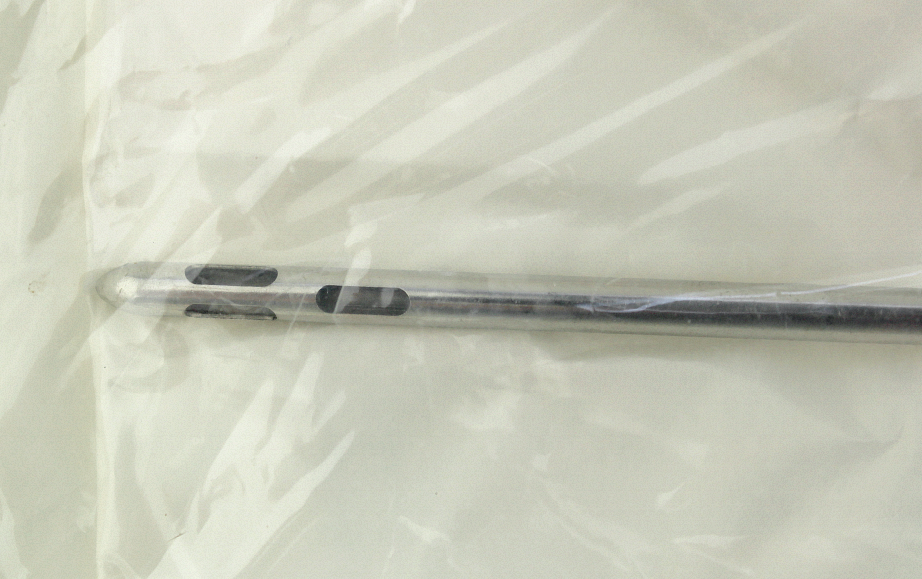 Triport Aspiration Cannula with Needle Infiltration Handle - Blue Metal