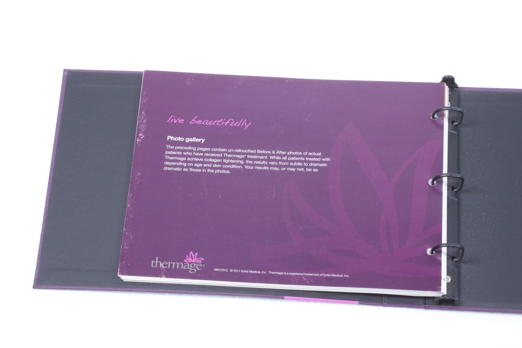 2011 Solta Thermage Procedure Live Beautifully Photo Gallery Book MK1101C