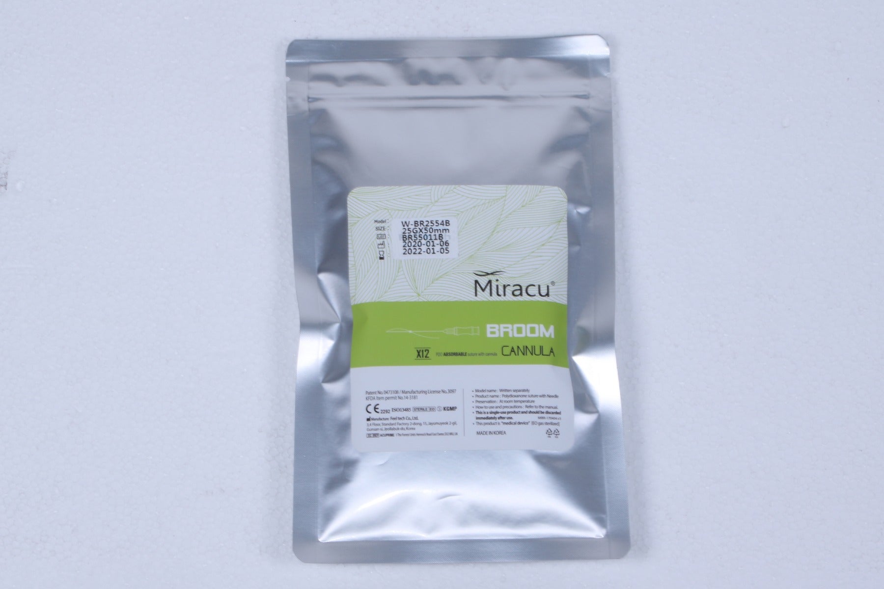 Feel Tech Miracu PDO Thread Lifting Broom Cannula 25G 50mm W-BR2554B 12pk EX2020