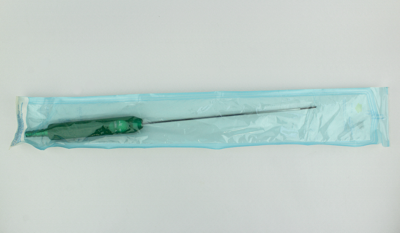 One Large Hole Injector Cannula with Needle Infiltration Handle - Green Metal