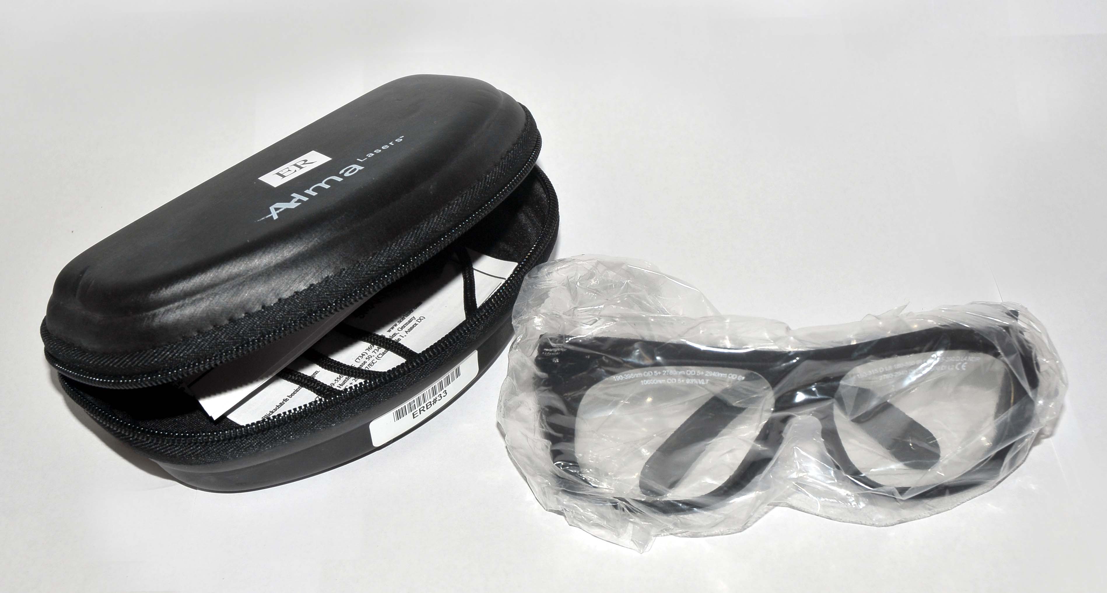 ALMA Laser Clear Safety Glasses UV400 190-398 nm 2940 Erbium CO2 NEW w/Case