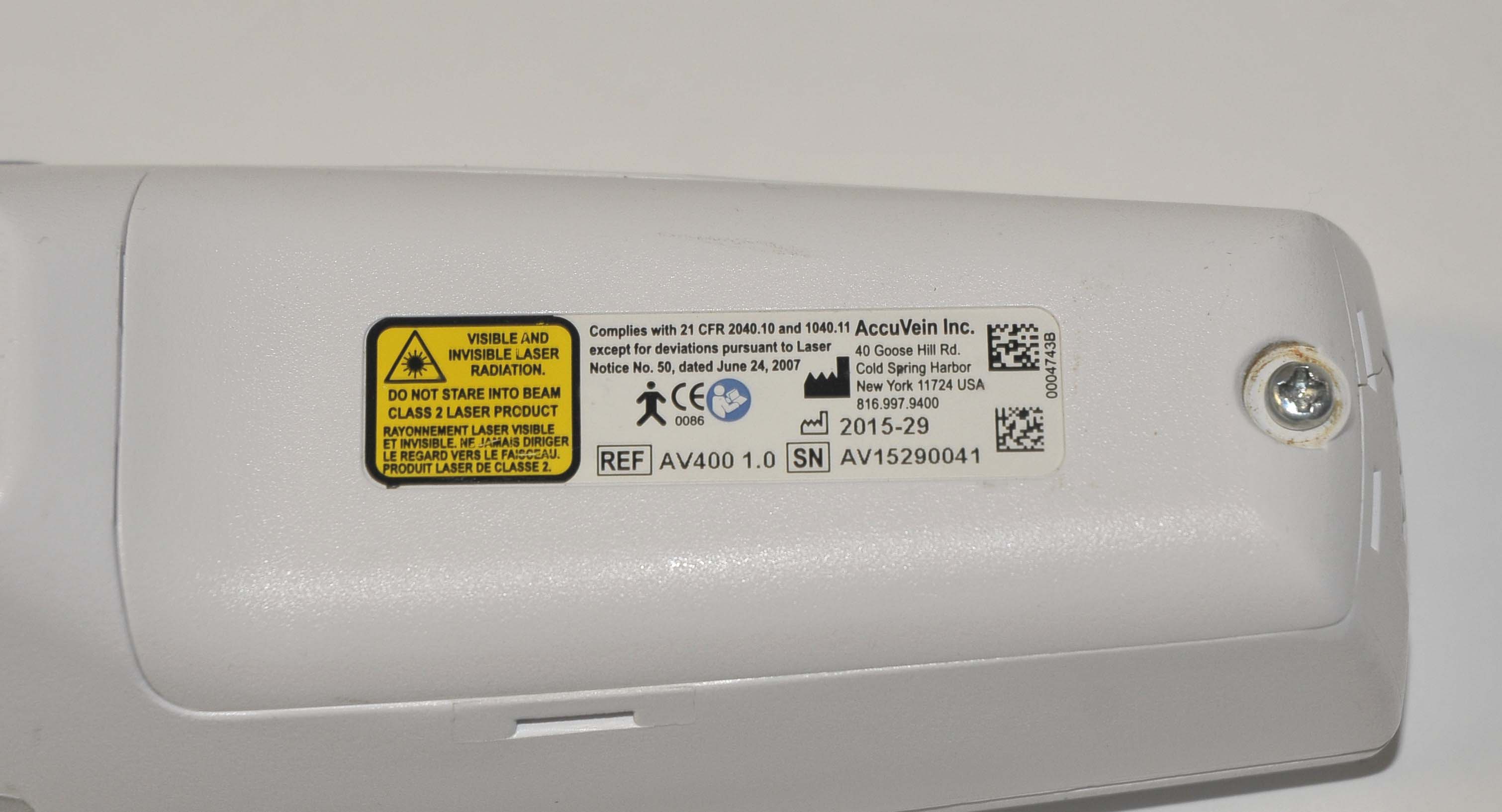 AccuVein AV400 Portable Vein Finder Transilluminator 2015 ** PARTS * AS-IS **