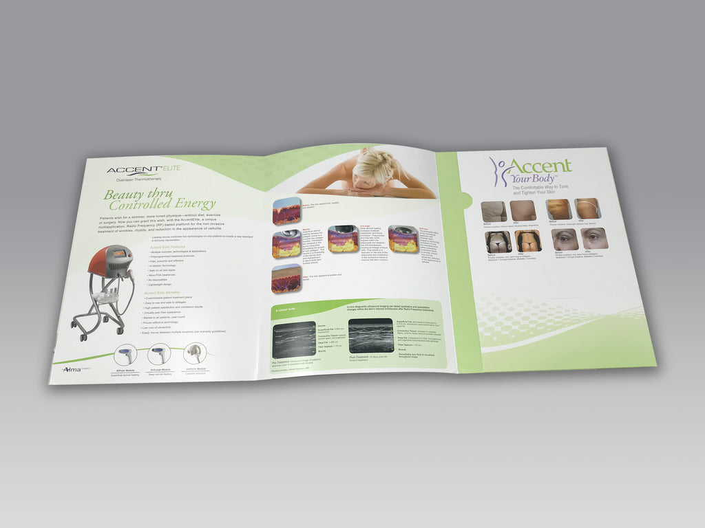 ALMA Accent Elite RF Laser Skin Tightening Platform Marketing Brochure Folder