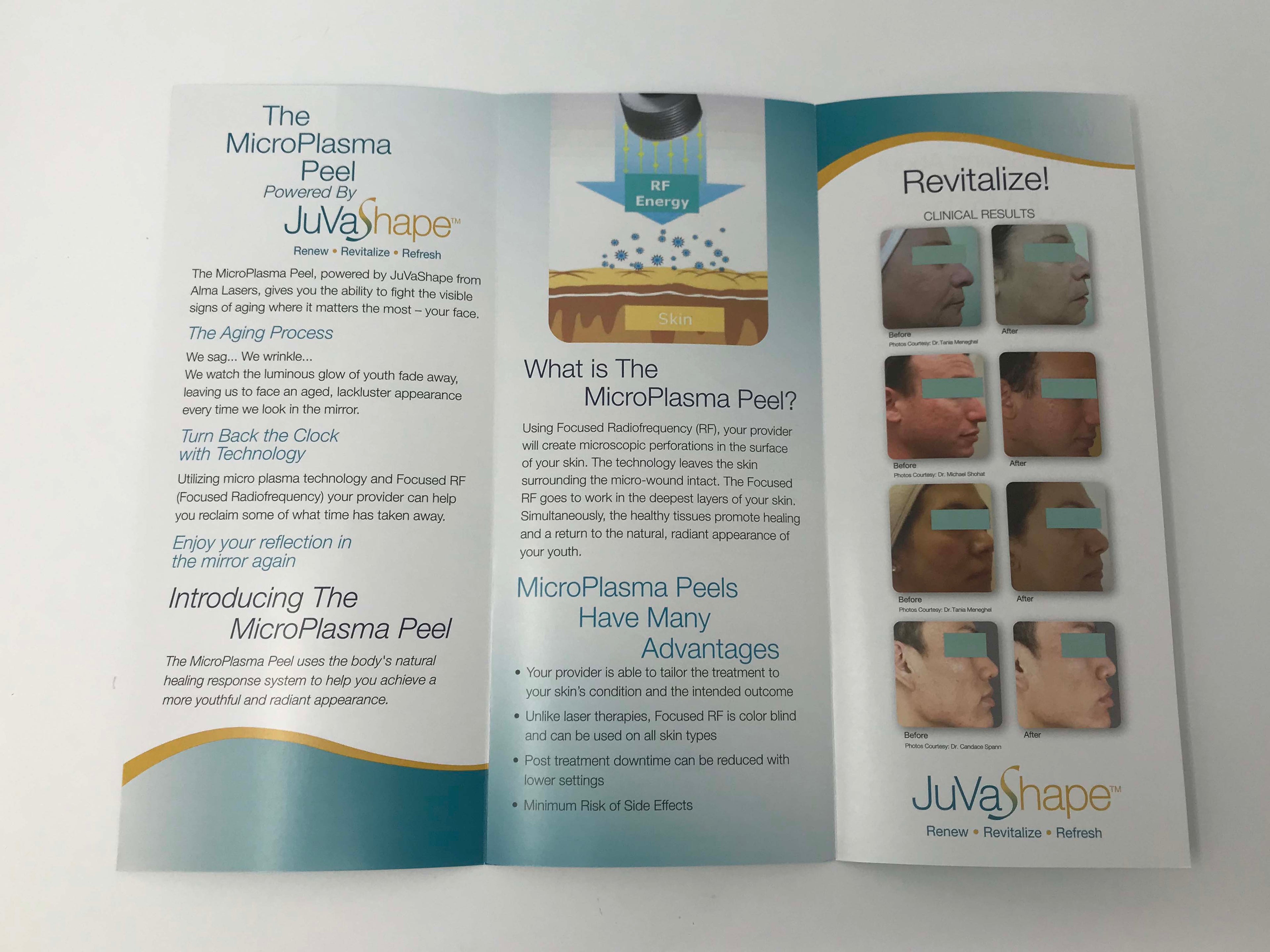 Alma Laser JuvaShape RF MicroPlasma Peel Patient Marketing Brochures 50 Pack