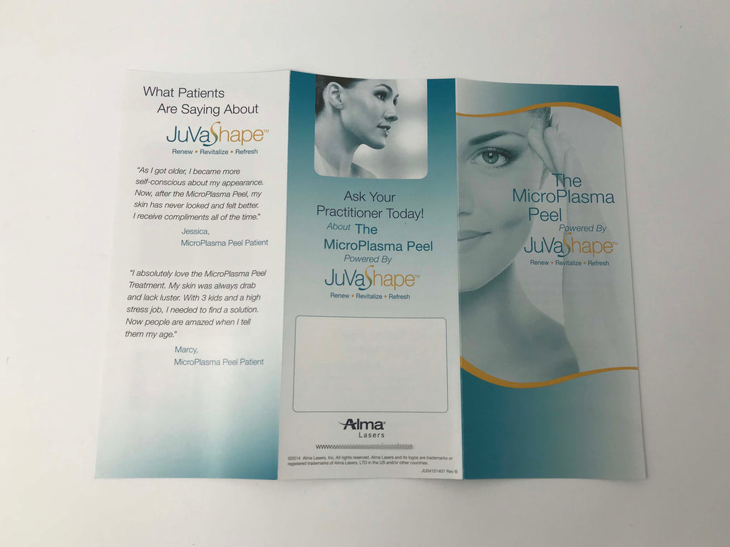 Alma Laser JuvaShape RF MicroPlasma Peel Patient Marketing Brochures 50 Pack