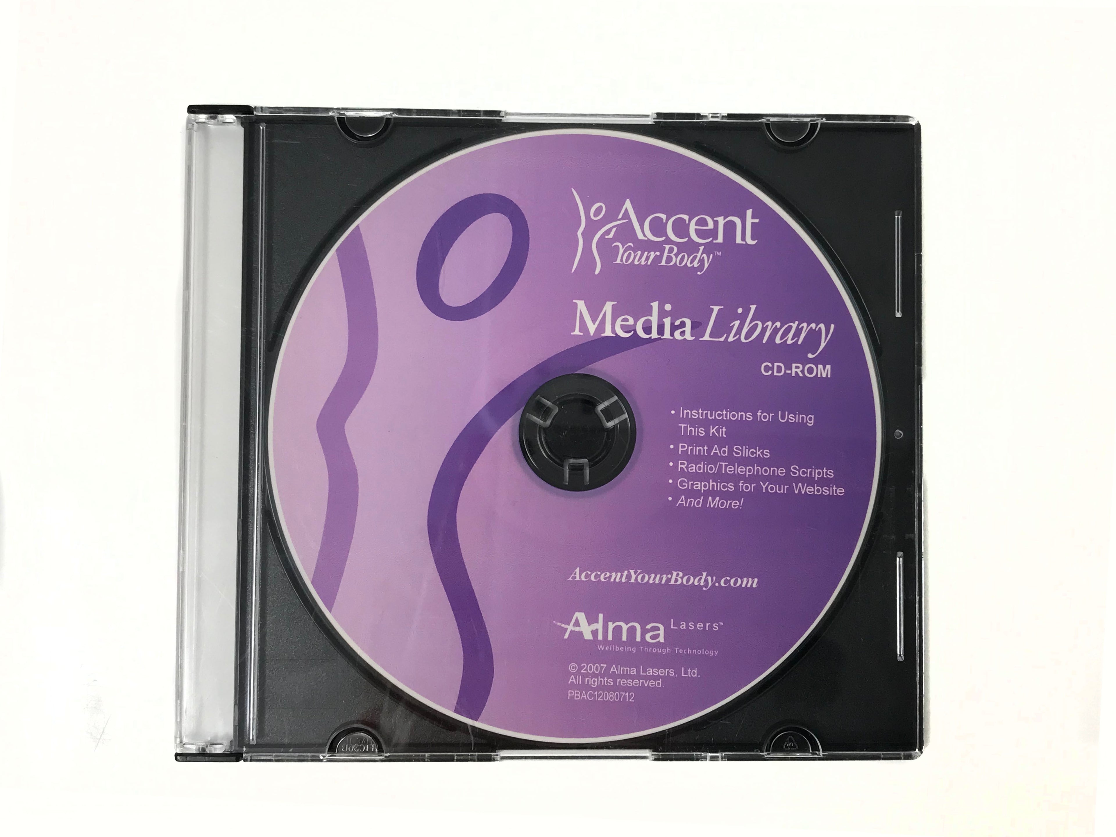 Alma Lasers Accent Your Body Marketing Kit Media Library CD-ROM DVD 2007
