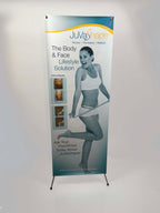 Alma Lasers JuvaShape Procedure Vinyl Marketing Banner & Stand 23x62 Inch